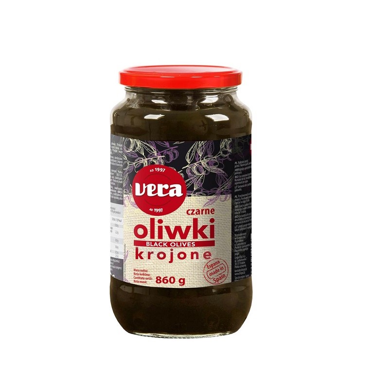 OLIWKI CZARNE KROJONE SŁOIK 860G/450G VERA