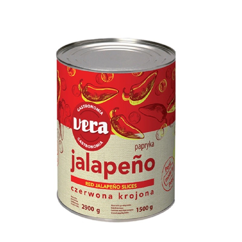 PAPRYKA JALAPENO CZERWONA KROJONA PUSZKA 2900/1500G VERA