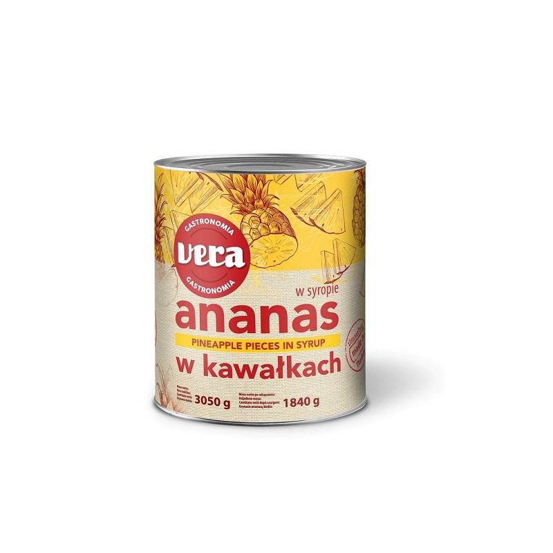 ANANAS KAWAŁKI W LEKKIM SYROPIE PUSZKA 3035/1840G